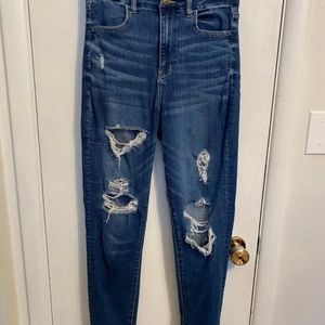AE Distressed Curvy Skinny Jeans